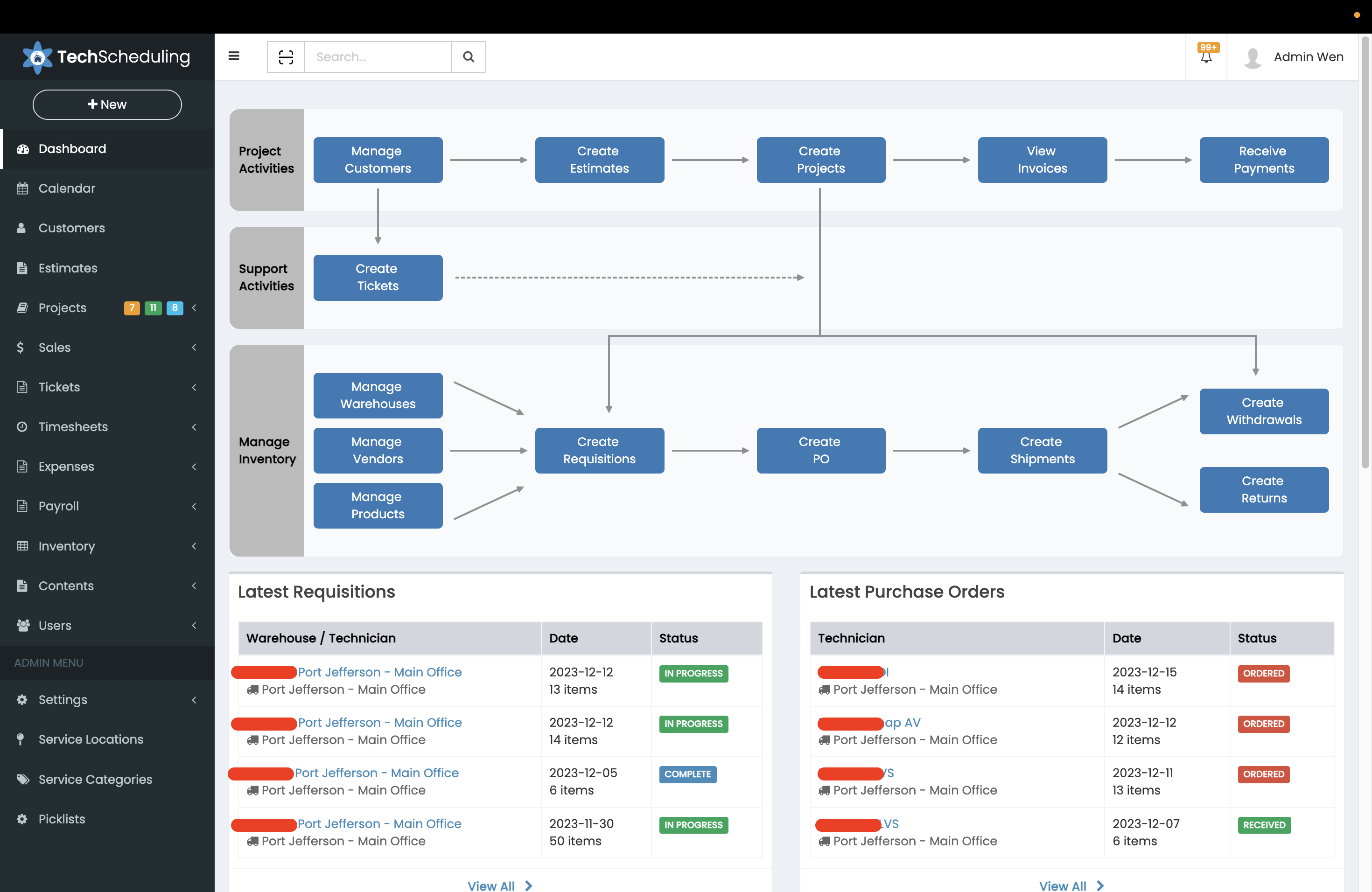 PowersIOT Tech Scheduling